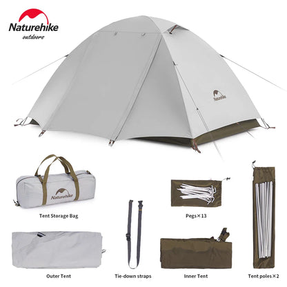 Naturehike 2-3 Person Camping Tent – Waterproof, UPF50+ Ultralight Outdoor Shelter for Hiking, Trekking & Sun Protection