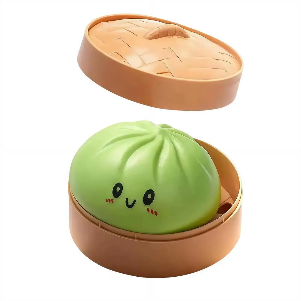 Realistic Giant Dumpling Squishy Toy – Soft TPR Bamboo Steamer Fidget Stress Relief & Creative Gift