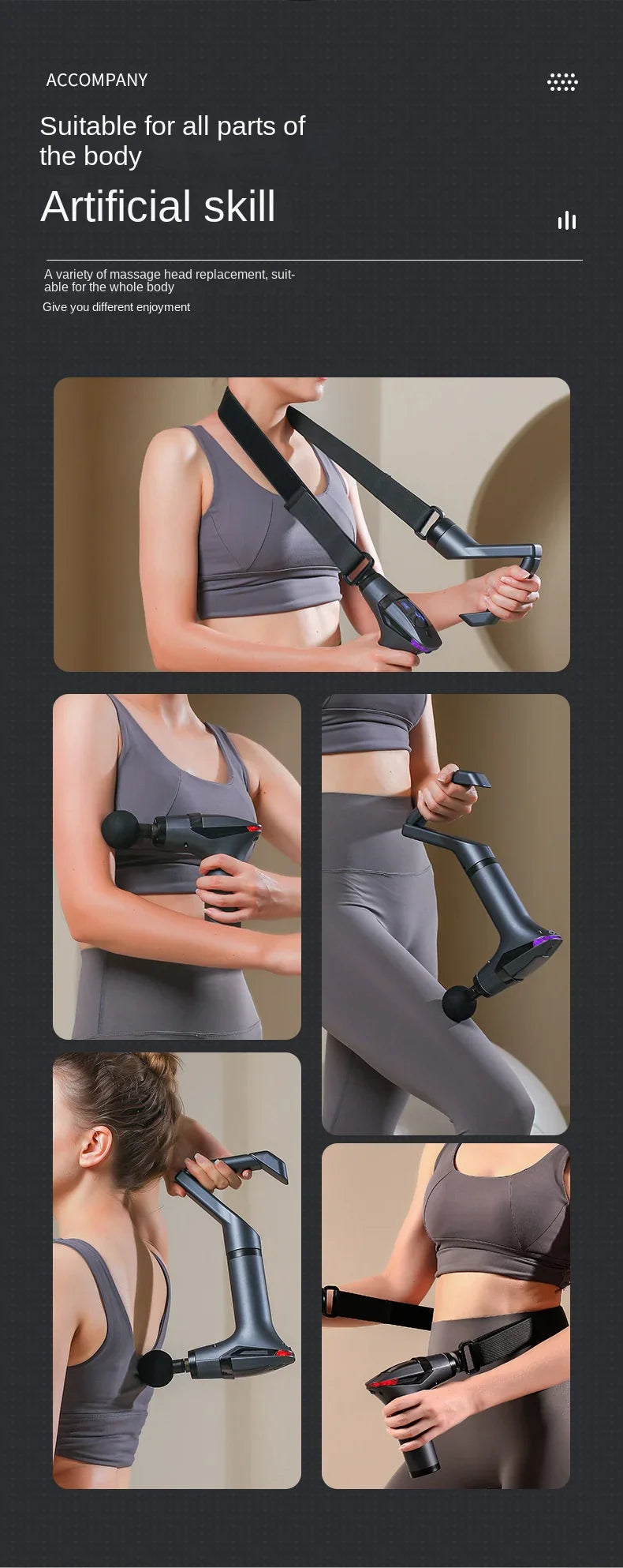 Multifunctional Deep Tissue Massage Gun – Long-Handle Electric Percussion Muscle Relaxer