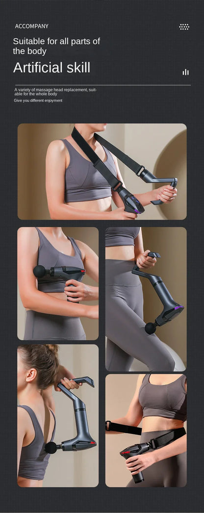 Multifunctional Deep Tissue Massage Gun – Long-Handle Electric Percussion Muscle Relaxer