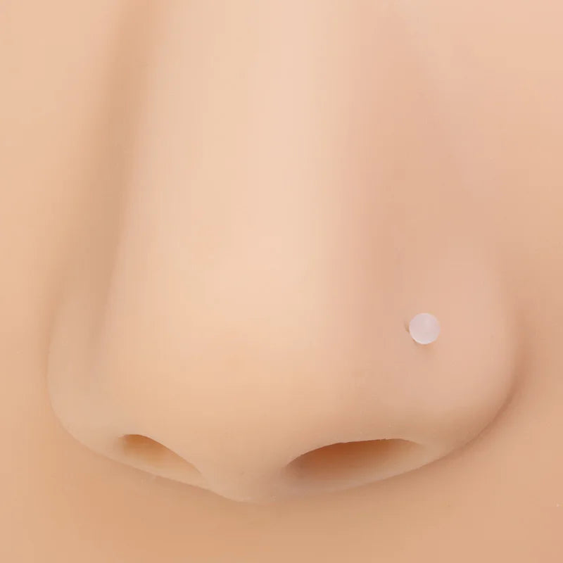 Clear Acrylic Nose Ring Stud: Transparent Invisible Straight Nostril Piercing Retainer - Prevent Allergy Body Jewelry (10-100pcs)