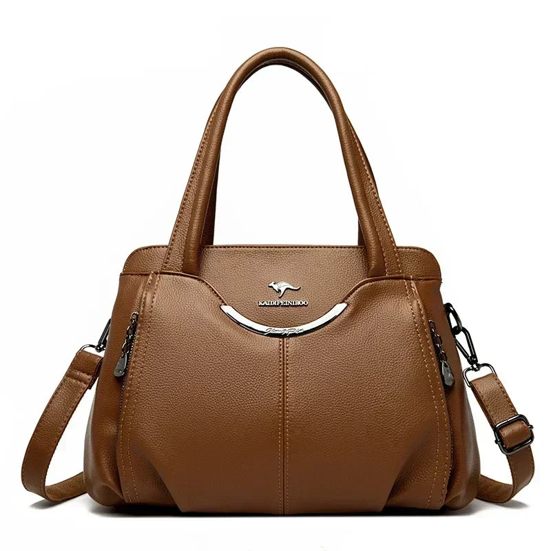 Luxury Women’s Leather Casual Tote Bag – High Quality Large Shoulder & Crossbody Handbag