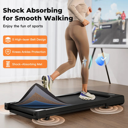 2-in-1 Walking Pad Under Desk Treadmill – Portable 2.5HP Home & Office Treadmill with Remote Control and LED Display