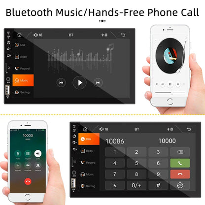 7" Car Radio – 1 Din Carplay Android Auto Multimedia Player, HD Touch Screen, FM, AUX Input, Bluetooth & MirrorLink Autoradio