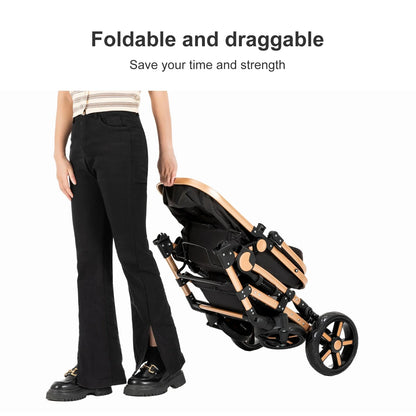 High-Quality 3-in-1 Newborn Baby Stroller — Lightweight Folding Cart with Comfort Seat & ISOFIX Safety