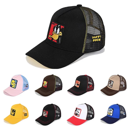 Anime Bunny TAZ DUCK Snapback Cap – Cotton Baseball Hat for Men & Women, Hip Hop Dad Mesh Trucker Cap