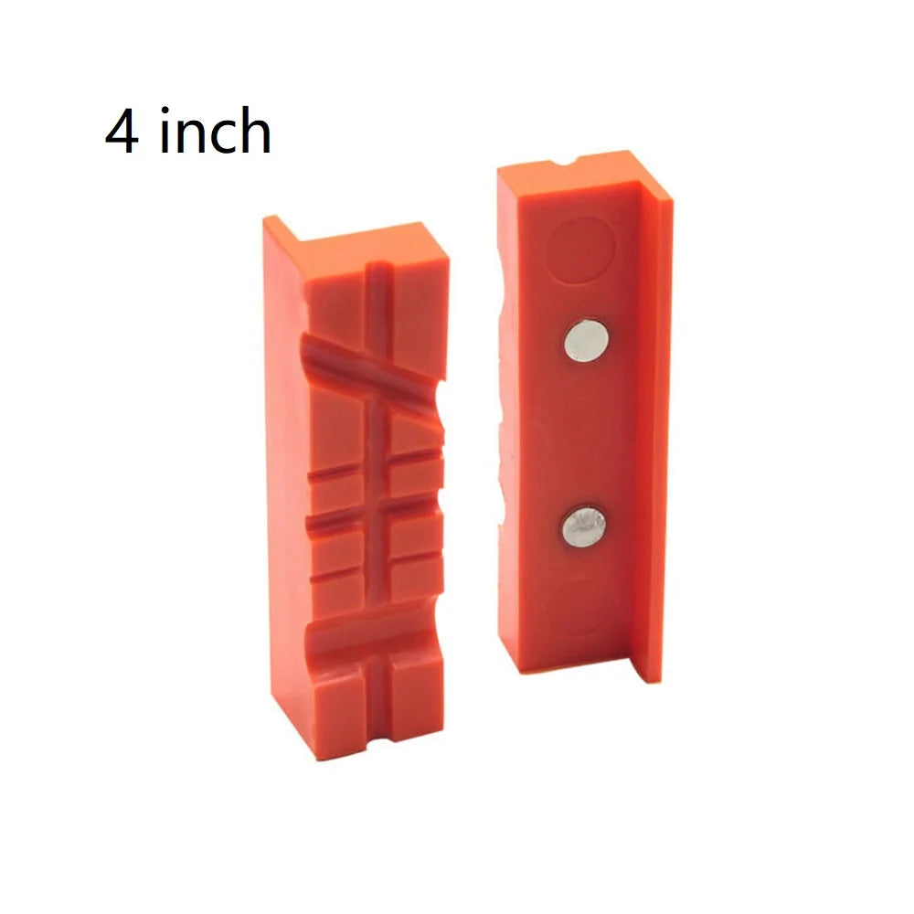 2PCS Magnetic Soft Jaw Pads – 4/5/6 Inch Rubber Pads for Metal Vise Bench Machine Tools