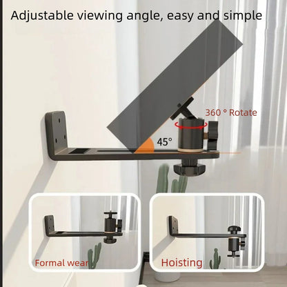Universal 360° Rotatable Wall Mount Projector Bracket – Portable Beamer Holder Stand with 1/4 Screw for XGIMI, JMGO & Dangbei