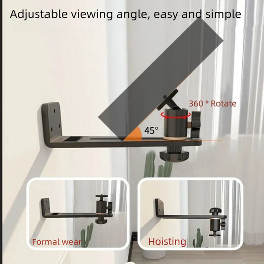 Universal 360° Rotatable Wall Mount Projector Bracket – Portable Beamer Holder Stand with 1/4 Screw for XGIMI, JMGO & Dangbei