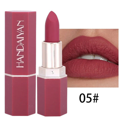 Rose Pink Nude Matte Velvet Lipstick – Long-Lasting, Non-Stick Cup, Waterproof, Sexy Lipsticks for Beauty Makeup