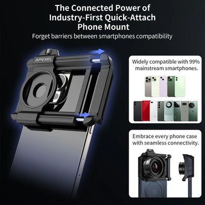 APEXEL 10-20X Zoom HD Macro Lens – Micro Phone Camera Lens for iPhone, Samsung & All Smartphones Eye Macro Photography