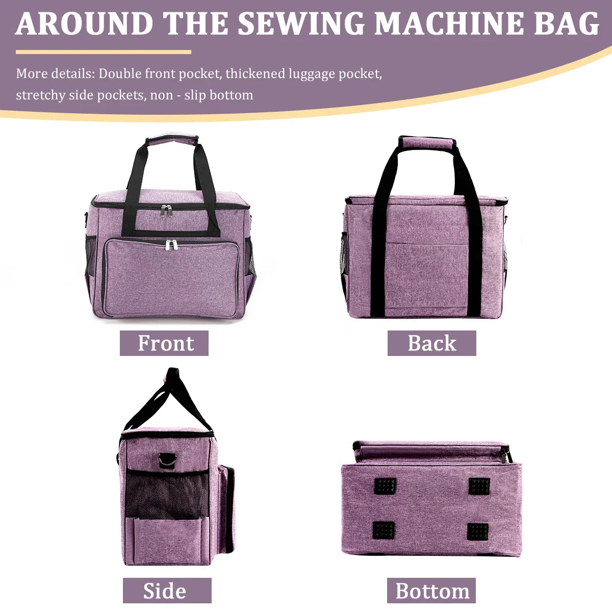 Large Sewing Machine Carrying Case – Multi-Functional Portable Travel Bag with Multiple Pockets for Accessories