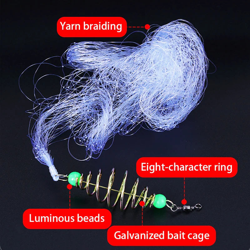 11 Size Luminous Fishing Net Trap - Mesh Design with Copper Shoal Cast for Sea Fish Tackle