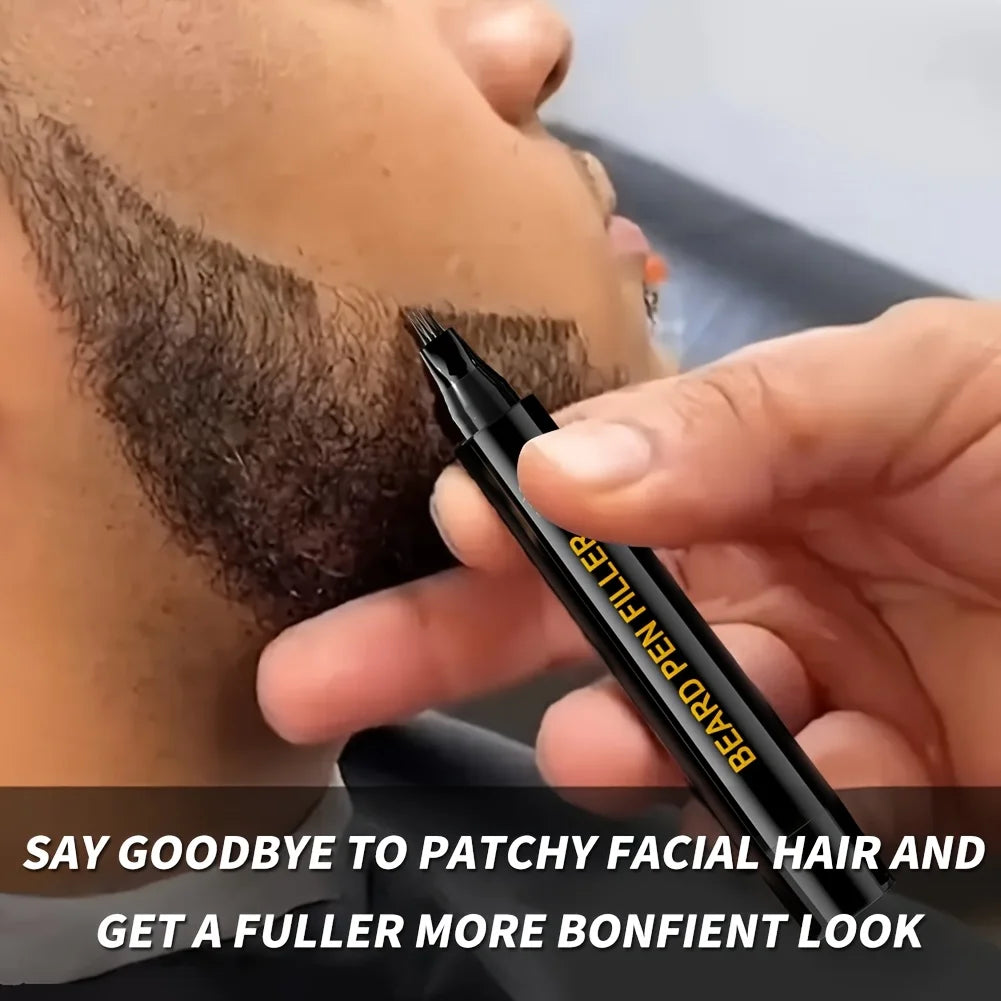 Waterproof Beard Filler Pen – Black Beard & Mustache Coloring Tool for Men, Hair Line Enhancer