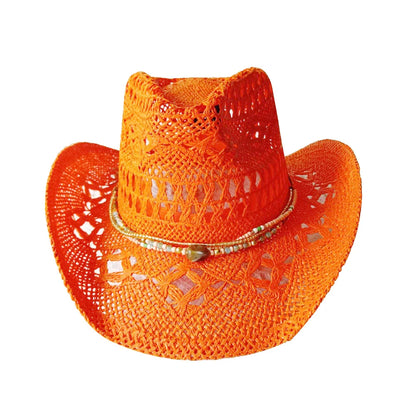 Melesh Western Women's Mint Green Cowboy Hat – Straw, Wide Brim, Plasticity Strong for Sunshine & Beach Wear