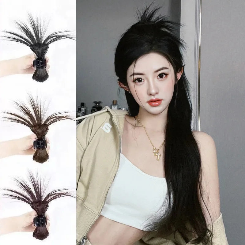 Women’s Half-Tie Hair Claw – Feather Shuttlecock & Crab Clip for High Ponytail Hairstyles