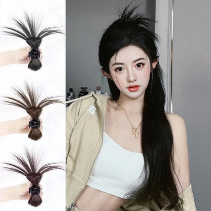 Women’s Half-Tie Hair Claw – Feather Shuttlecock & Crab Clip for High Ponytail Hairstyles