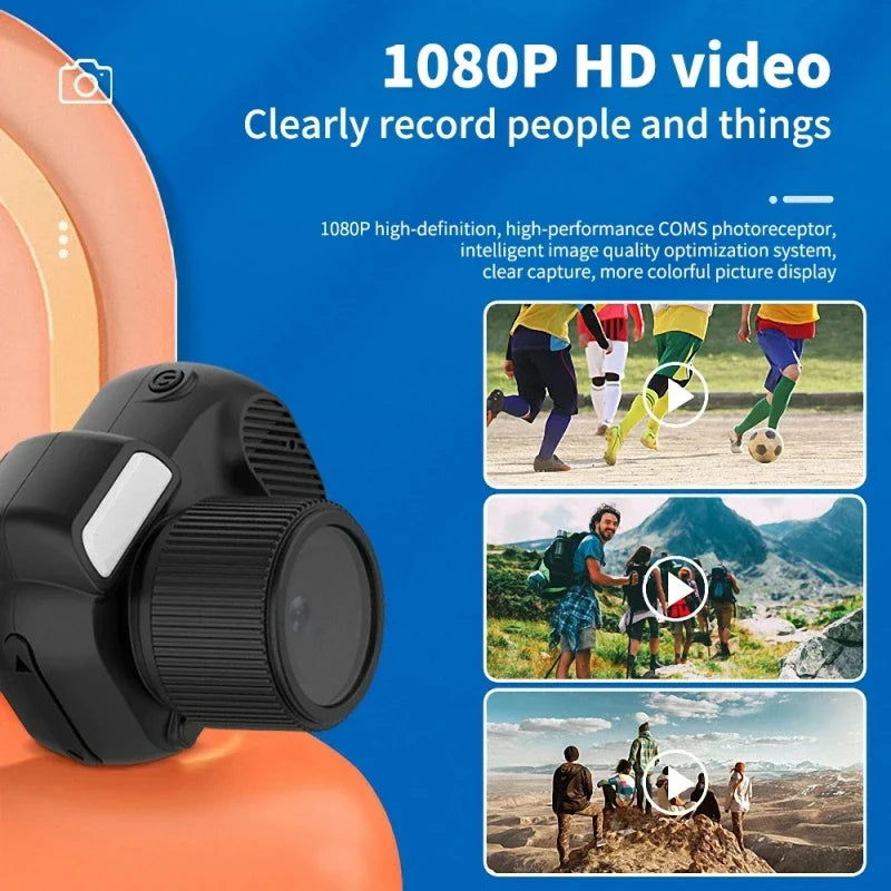 Mini Retro Camera with Screen – 1080p HD Portable Indoor/Outdoor Video Camera, TF Card Support, Holiday Gift Idea