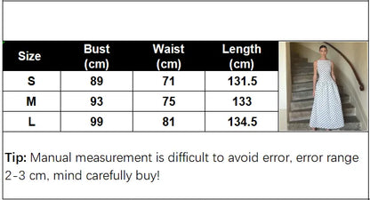 Elegant Women’s Polka Dot Maxi Dress – Chic Sleeveless Round Neck High Waist Slim Fit Vestido for Party & Street, 2025 New