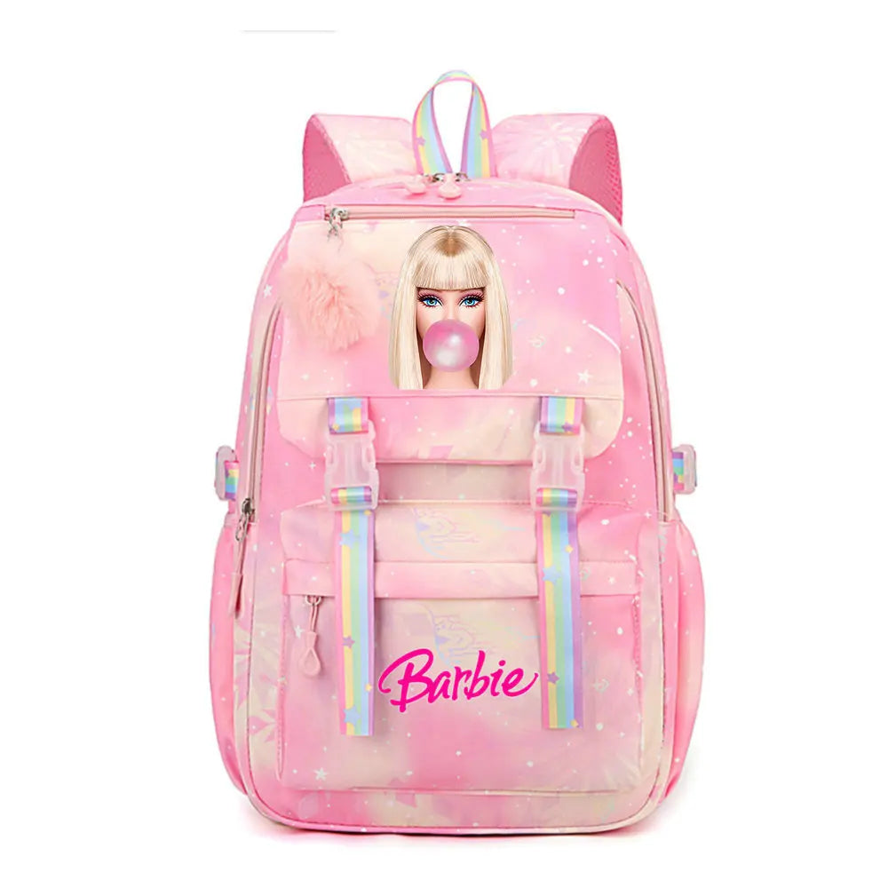 New Barbie Kids School Backpack – Canvas Travel & Laptop Bag for Boys, Girls & Teenagers