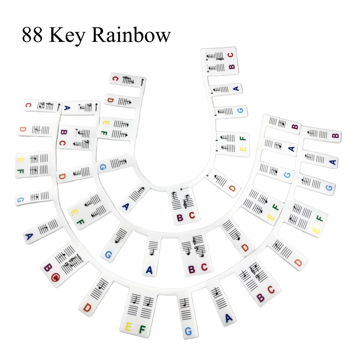 Miwayer Piano Keyboard Stickers - Removable 61/88 Key Note Labels Guide for Beginner Piano Learning