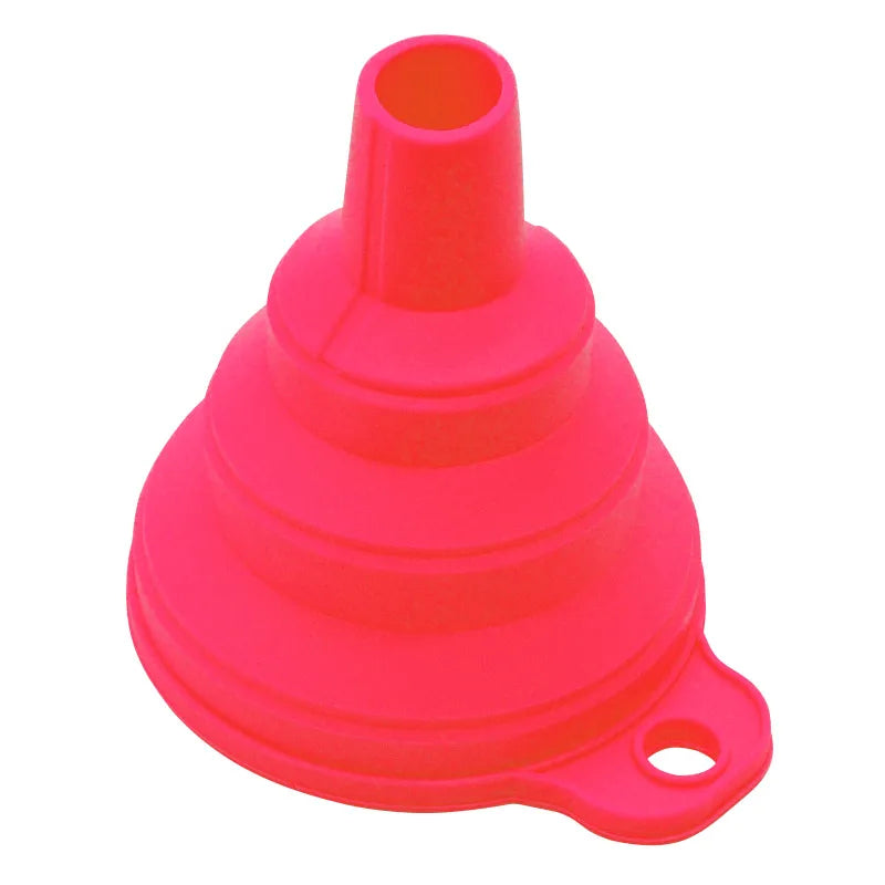 Mini Silicone Foldable Funnel - Collapsible Portable Funnel for Kitchen, Oil, Fuel & More
