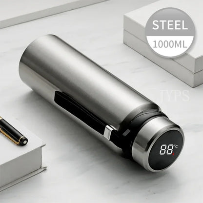 1000ML Smart Thermos Bottle - Temperature Display Vacuum Flask for Hot & Cold Water, Tea and Coffee