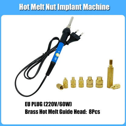 Heat Set Insert Kit for 3D Printing – M2–M6 Brass Threaded Nuts & Soldering Iron Tip for Plastic Insertion