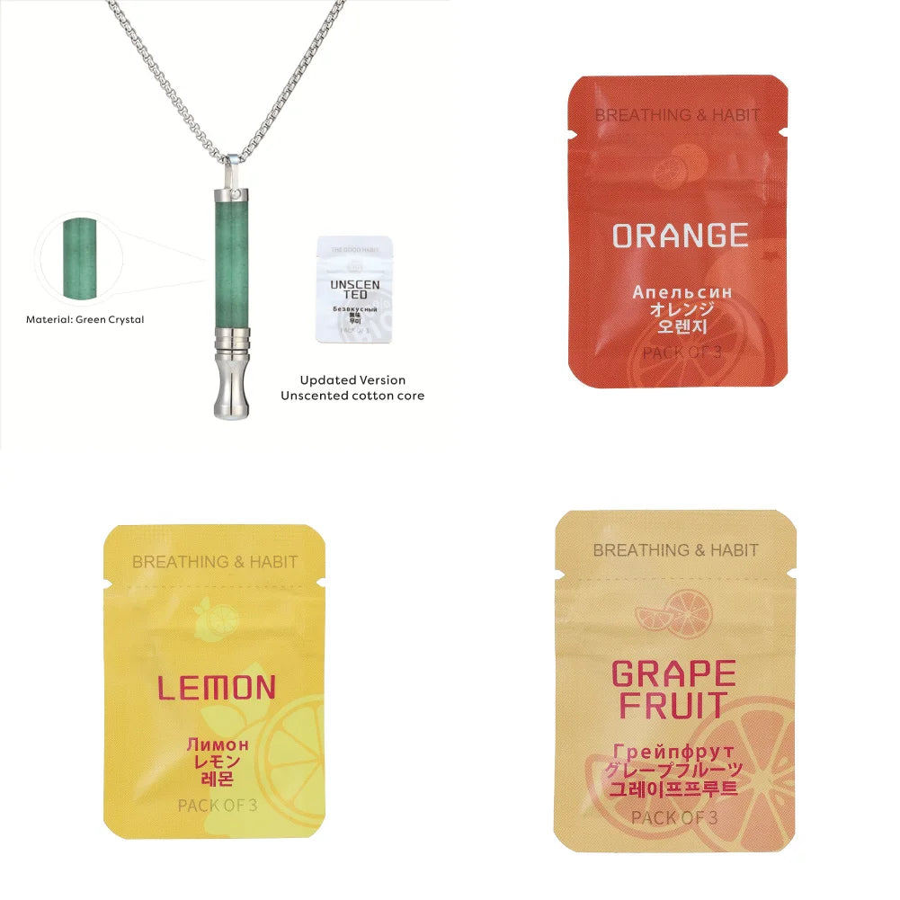 Quit Smoking Meditation Pendant Necklace – Titanium Steel Unisex Anti-Smoking Necklace with Filter Cotton