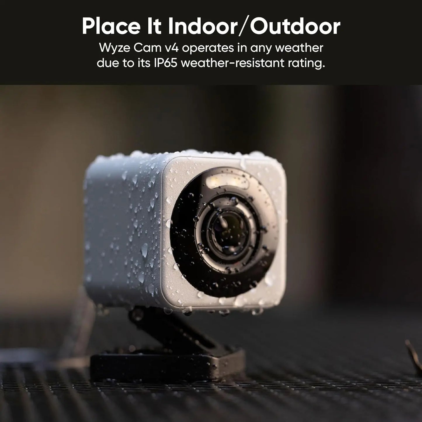 Wyze Cam v4 - 2K HD Wi-Fi Security Camera, Indoor/Outdoor Use, Pet & Baby Monitor with Motion Spotlight/Siren
