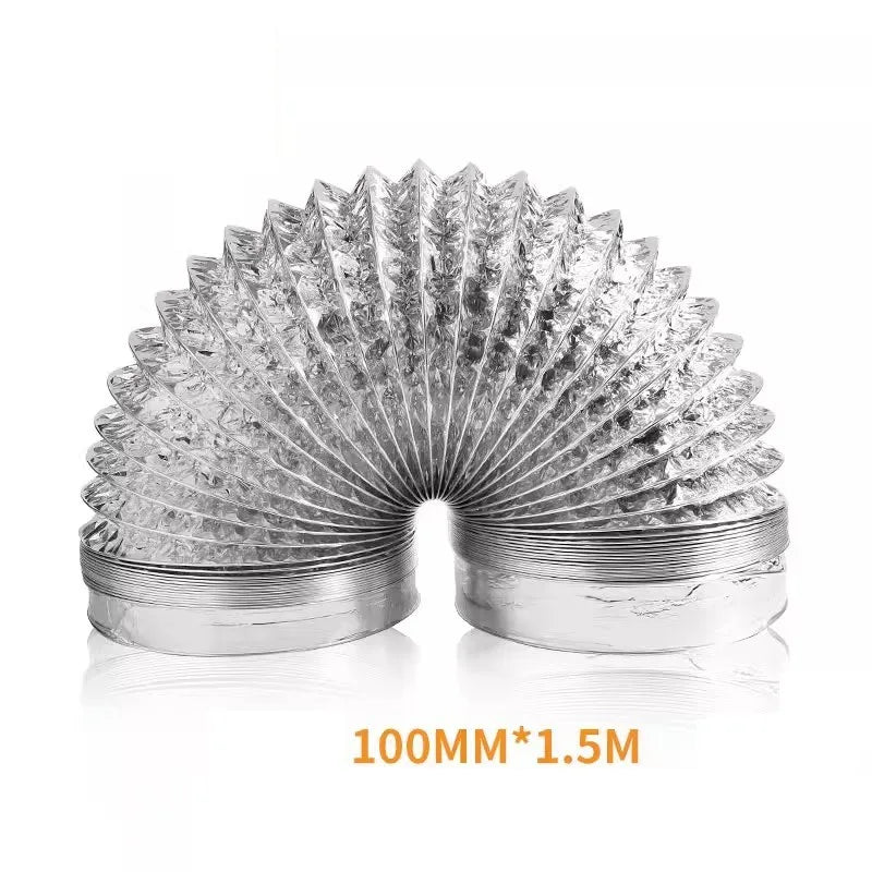 Scalable Aluminum Foil Ventilation Duct Hose – 80/100/120/150/200mm Exhaust Pipe for Kitchen, Bathroom & Fan Outlets