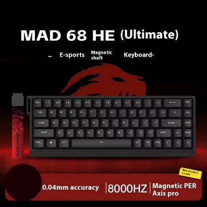 MADLIONS MAD 60/68HE Magnetic Switch Wired Gaming Keyboard – Hot Swap, Rapid Trigger, Customizable PC Gamer Accessory