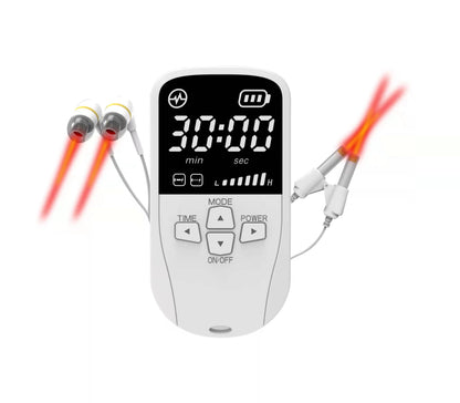 Tinnitus Ear Laser Therapy – 650nm Irradiation Physiotherapy Earplug for Otitis Media & Deafness Treatment, USB Interface