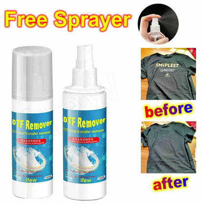 DTF Heat Transfer Vinyl Remover Liquid Kit – Adhesive Sticker & Print Removal Solution for Clothing, Shirts & Textiles, Easy Vinyl Clean-Off Formula