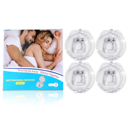 Silicone Magnetic Anti-Snore Nose Clip – Sleep Aid Apnea Guard with Case for Night Snoring Solution