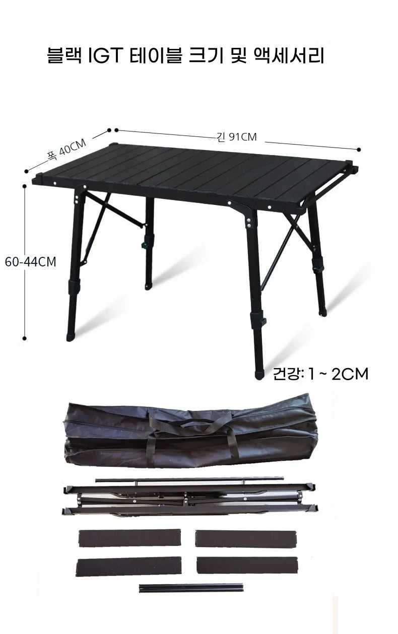 Lohascamping Folding IGT Table – Lightweight Portable Roll Table with Adjustable Legs for BBQ, Desktop Burner & Backpacking