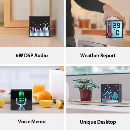 Divoom Timebox Evo Bluetooth Speaker with LED Pixel Display – Smart Alarm Clock & Programmable Art Screen | Wireless Portable Speaker, Unique Gift Night Light Decor