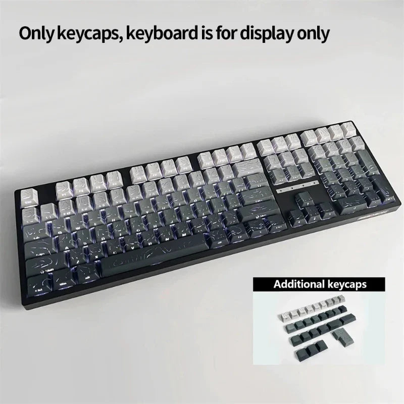 Contour 4.0 Side-Engraved PBT Translucent 97-Key Mechanical Keyboard Keycaps – White Gaming Keycap Set for Magnetic Switch F75 GMK87