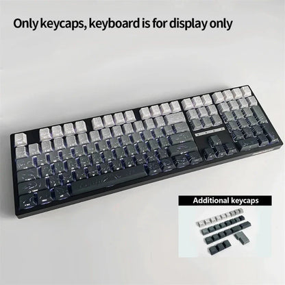 Contour 4.0 Side-Engraved PBT Translucent 97-Key Mechanical Keyboard Keycaps – White Gaming Keycap Set for Magnetic Switch F75 GMK87