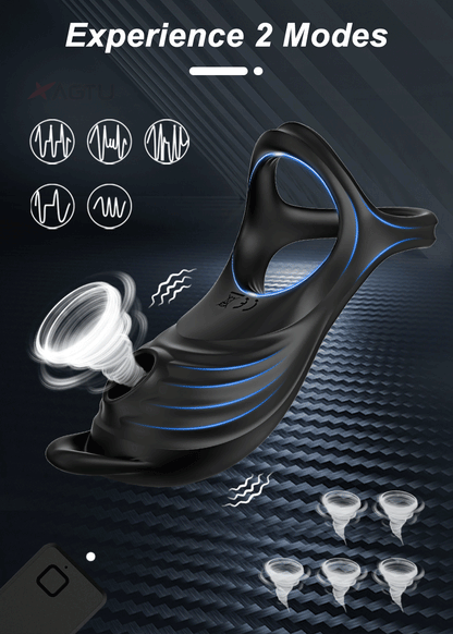 Sucking Vibrator Cock Ring for Men – Delay Ejaculation & Clitoral Stimulator Sex Toy for Couples, Adult Penis Ring