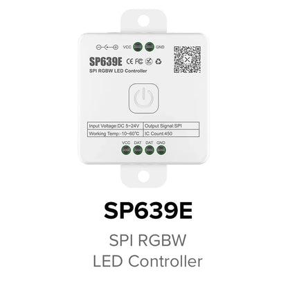 SP630E All-in-One LED Controller 5CH PWM SPI, RGB/RGBW/CCT Music Sync Bluetooth, Compatible with WS2812B WS2811 SK6812 FCOB 5050 5V–24V LED Strip