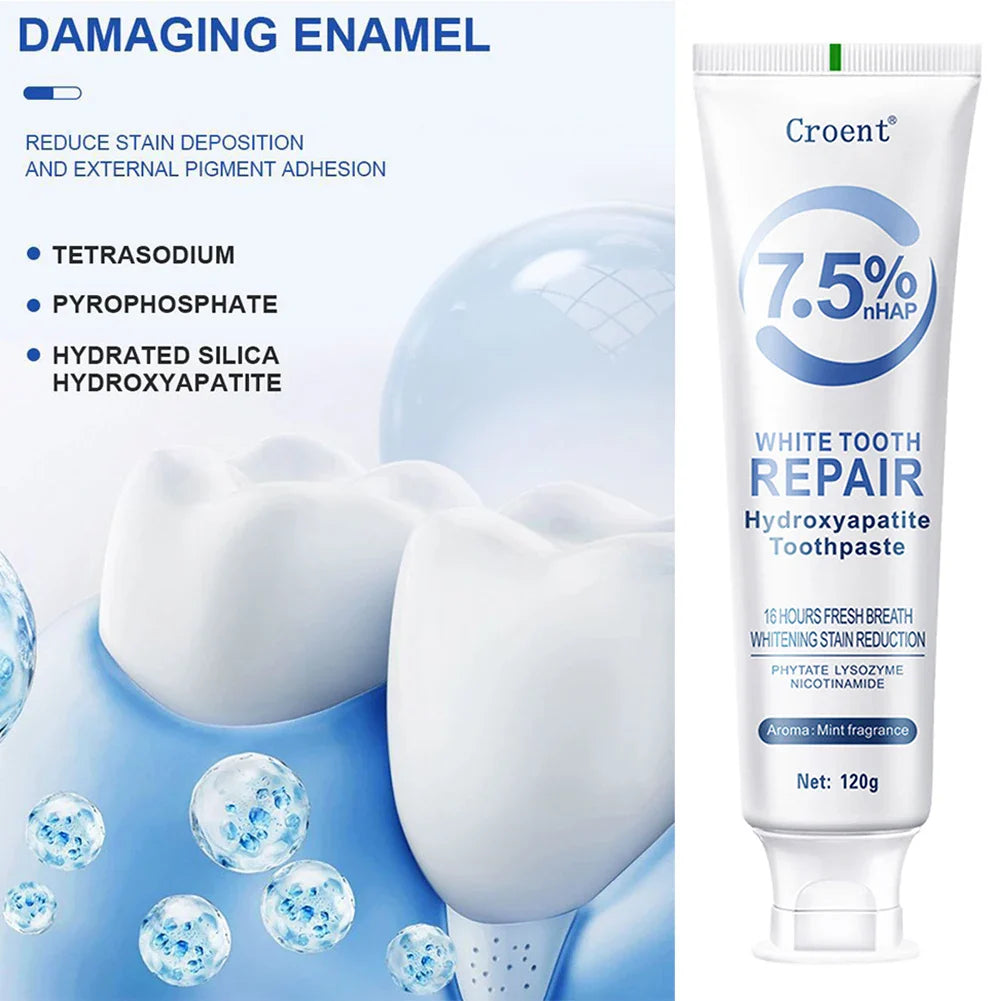 120g Hydroxyapatite Toothpaste – Gentle Mint, Whitening & Stain Removal Oral Care