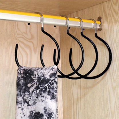 Non-Slip Plastic Coated Scarf Storage Rack – Multifunctional Tie, Belt & Hat Hanger Organizer Hook for Closet (1/2/5 Pack)