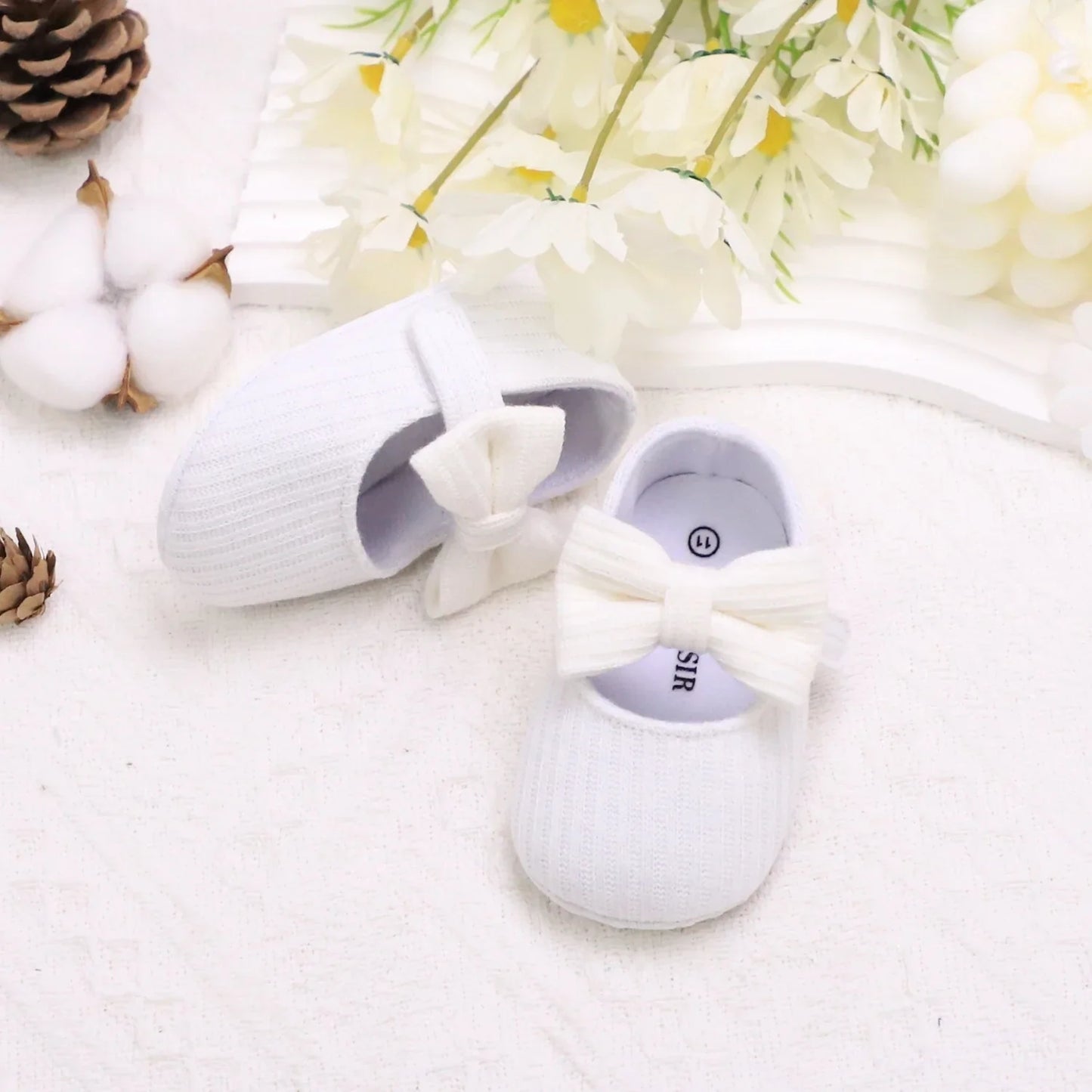 Adorable Bowknot Mary Jane Baby Girl Shoes — Lightweight Non-Slip Soft Sole for Indoor & Outdoor Walking