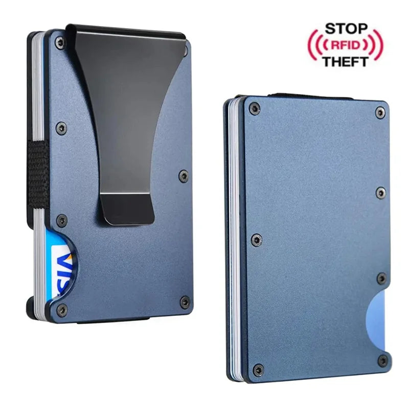RFID Blocking Metal Wallet – Slim Aluminum Credit Card Holder & Money Clip for Business and ID, 2024 All Colors
