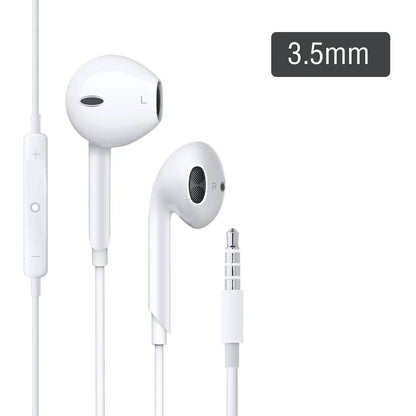 High-Fidelity Bluetooth Wired Headset for iPhone 15/14/13 Pro – Type-C & 3.5mm Compatible with Samsung, Xiaomi, iPad & Tablets