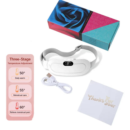 Electric Heating Pad for Women | Menstrual Cramp Relief Vibrator Belt | Abdominal Warmer & Blood Circulation Massager