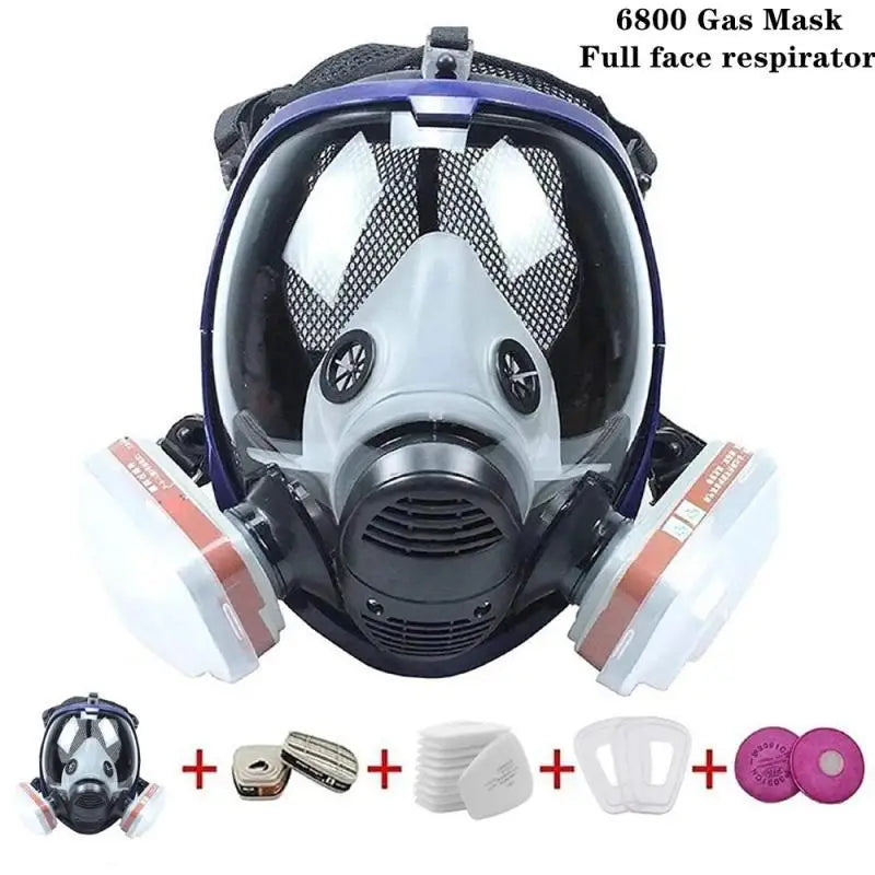 Chemical Gas Mask 6800 – Full Face Anti-Fog Respirator for Industrial, Welding, Spray Paint, Acid Gas Protection