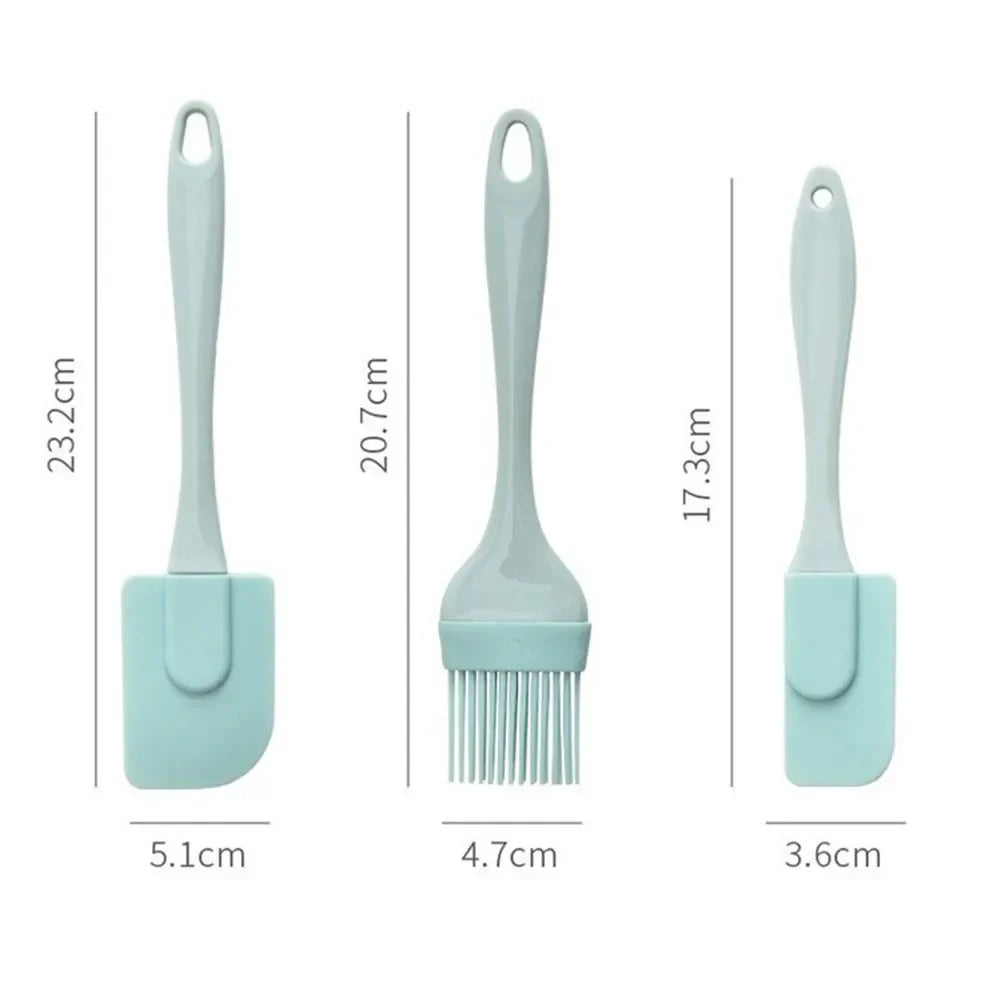 3Pcs Silicone Baking Spatula Set – Non-Stick Cream Scraper, Butter & Cake Mixer Tool for DIY Bread and Kitchen Baking