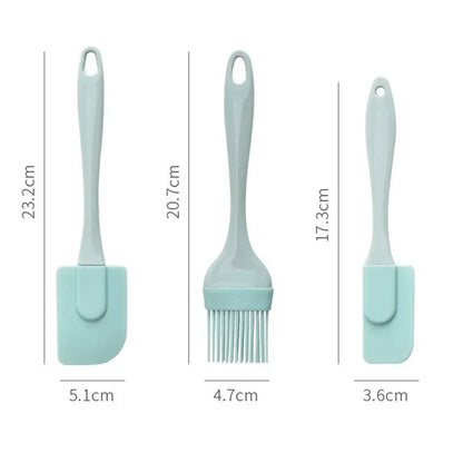 3Pcs Silicone Baking Spatula Set – Non-Stick Cream Scraper, Butter & Cake Mixer Tool for DIY Bread and Kitchen Baking